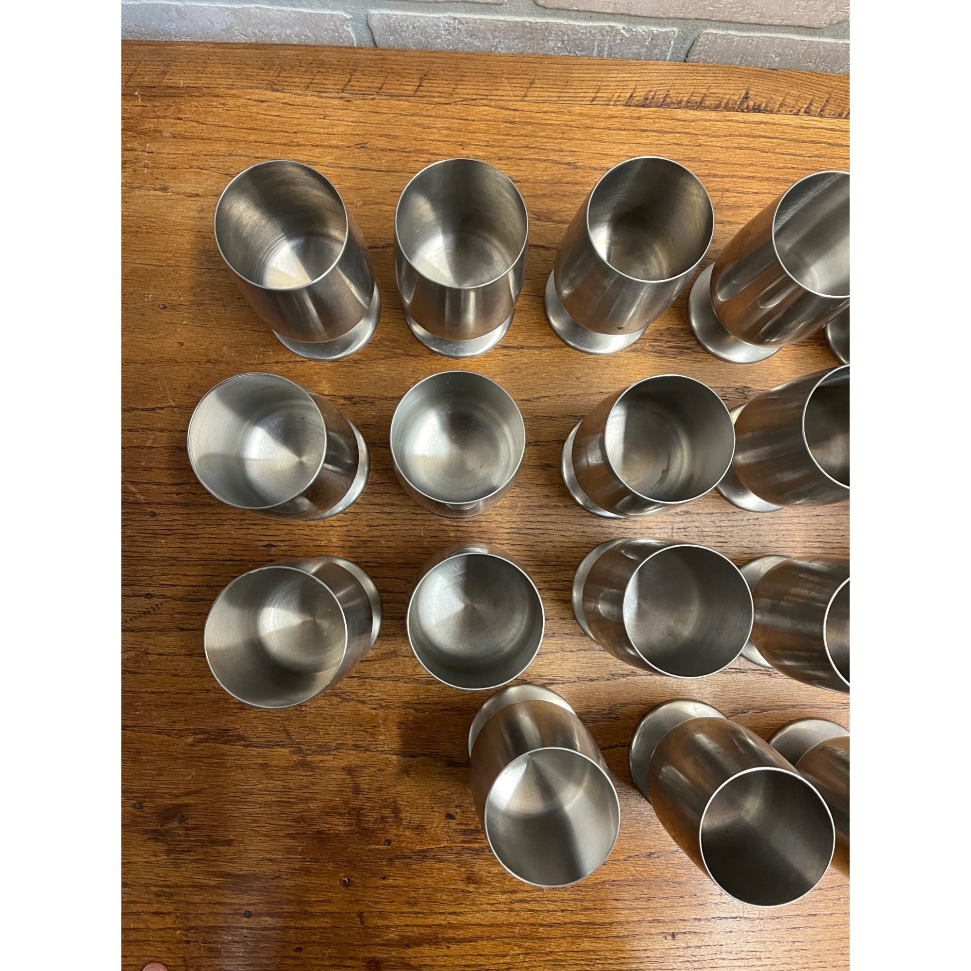 Vintage 1960s Old Hall Stainless Wine Goblets Cups MCM Robert Welch Set of (21)