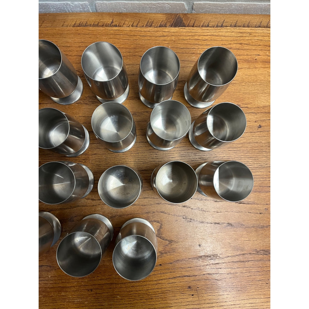 Vintage 1960s Old Hall Stainless Wine Goblets Cups MCM Robert Welch Set of (21)