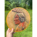 Vintage c1930s Unusual Native American Indian 11" Sign Plaque Store Display?