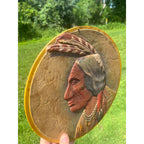 Vintage c1930s Unusual Native American Indian 11" Sign Plaque Store Display?