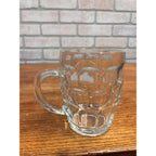 Vintage J. Leinenkugel Brewing Co. Hoppy Father's Day 2011 Thumbprint Handled Glass Drinking Stein Chippewa Falls, WI