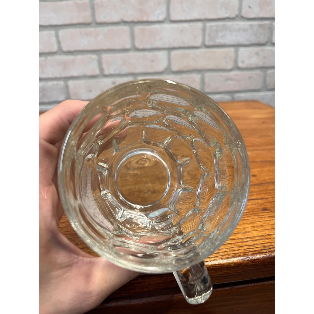 Vintage J. Leinenkugel Brewing Co. Hoppy Father's Day 2011 Thumbprint Handled Glass Drinking Stein Chippewa Falls, WI