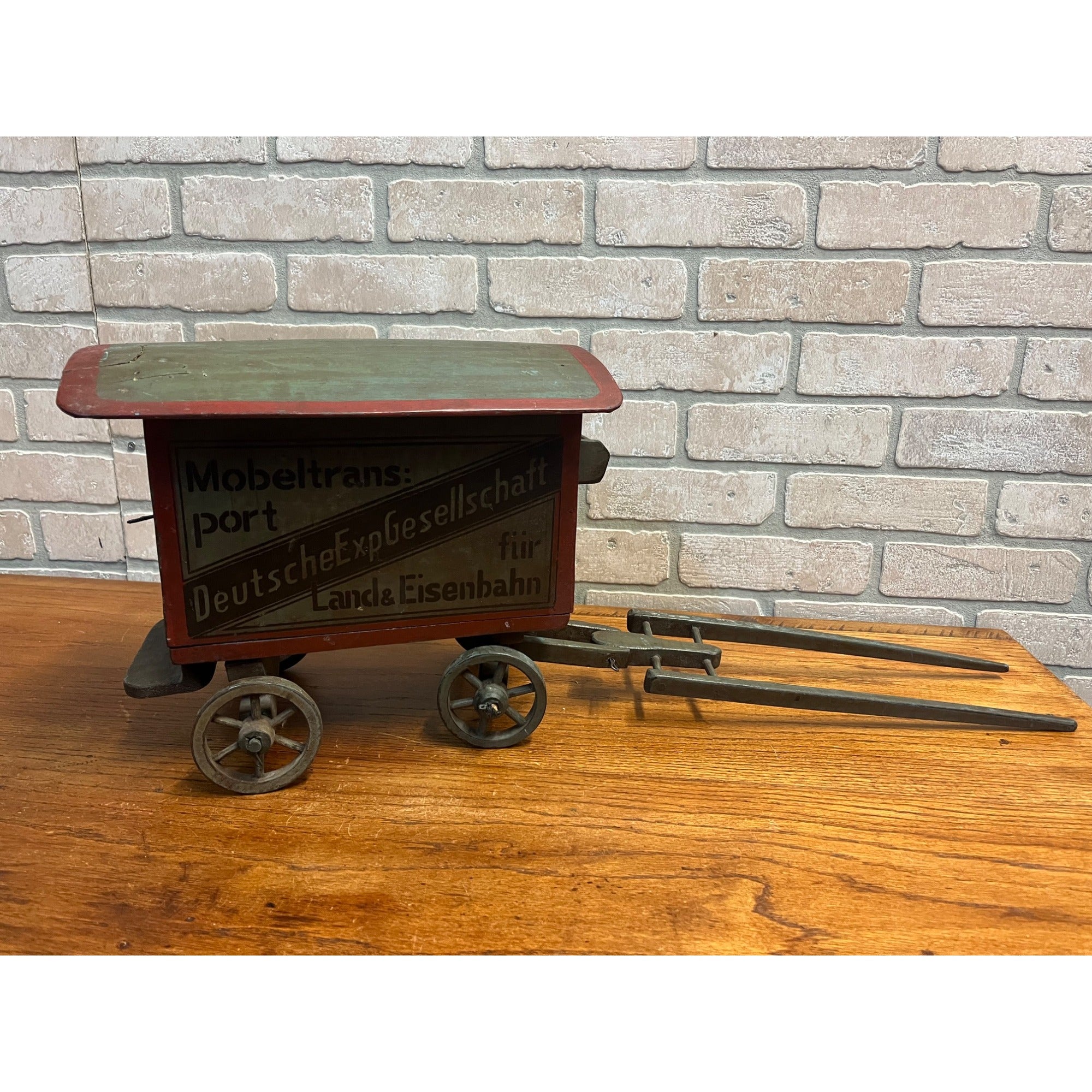 Antique 19th Century German Horse Drawn Wagon Toy Folk Art Hand Painted