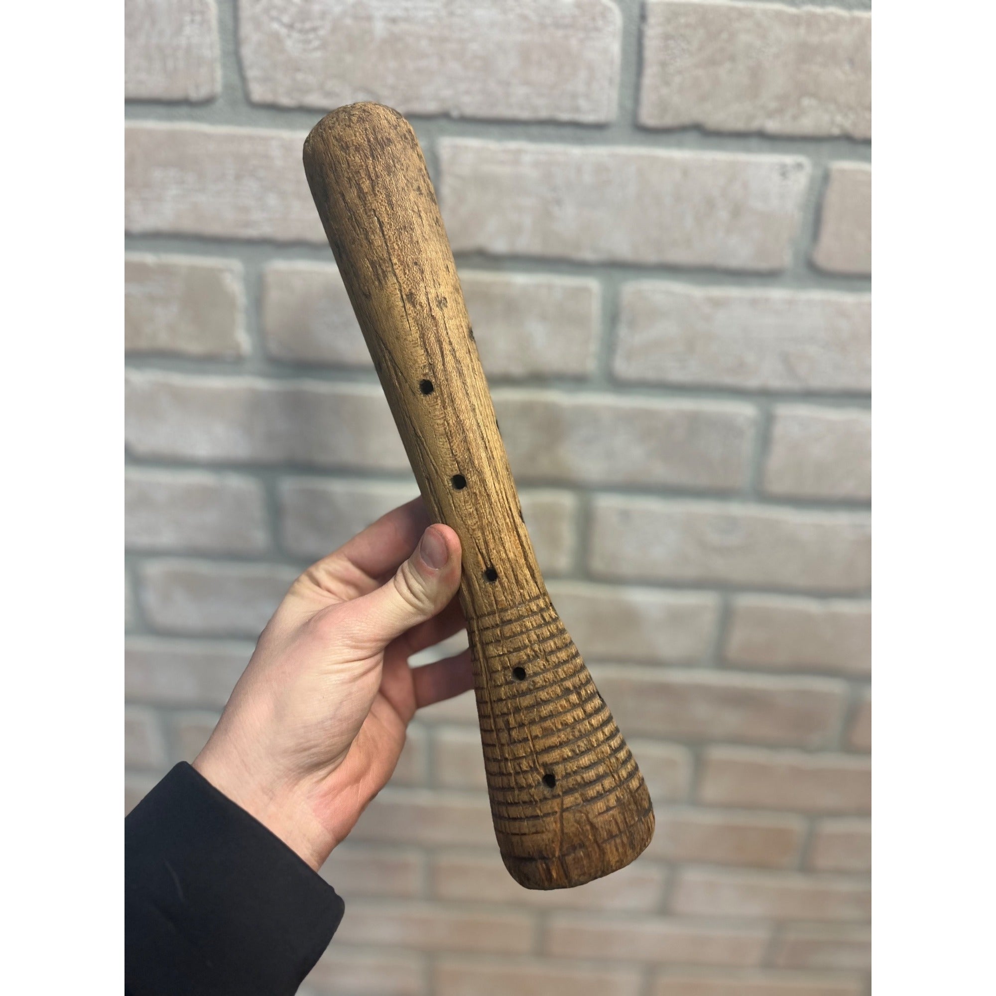 Antique Primitive Kitchen Mallet Round Orante Washroom Plunger Tool