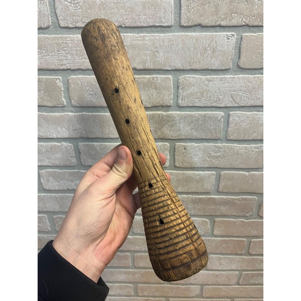 Antique Primitive Kitchen Mallet Round Orante Washroom Plunger Tool