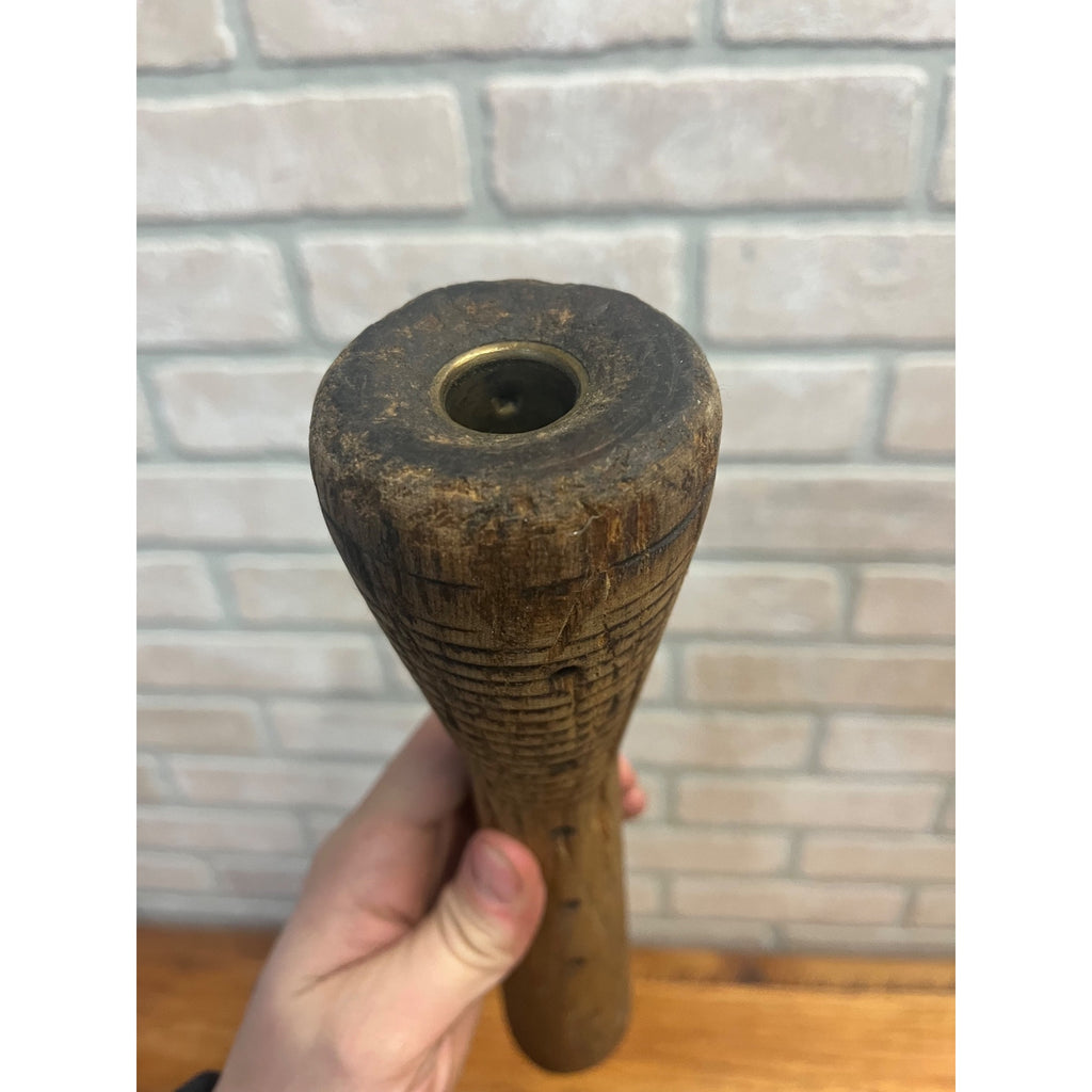 Antique Primitive Kitchen Mallet Round Orante Washroom Plunger Tool