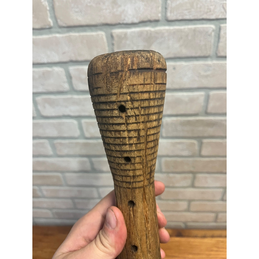 Antique Primitive Kitchen Mallet Round Orante Washroom Plunger Tool