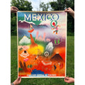 Original 1950s Mexico Direction Of Tourism Travel Poster Vintage 37" x 28" Large