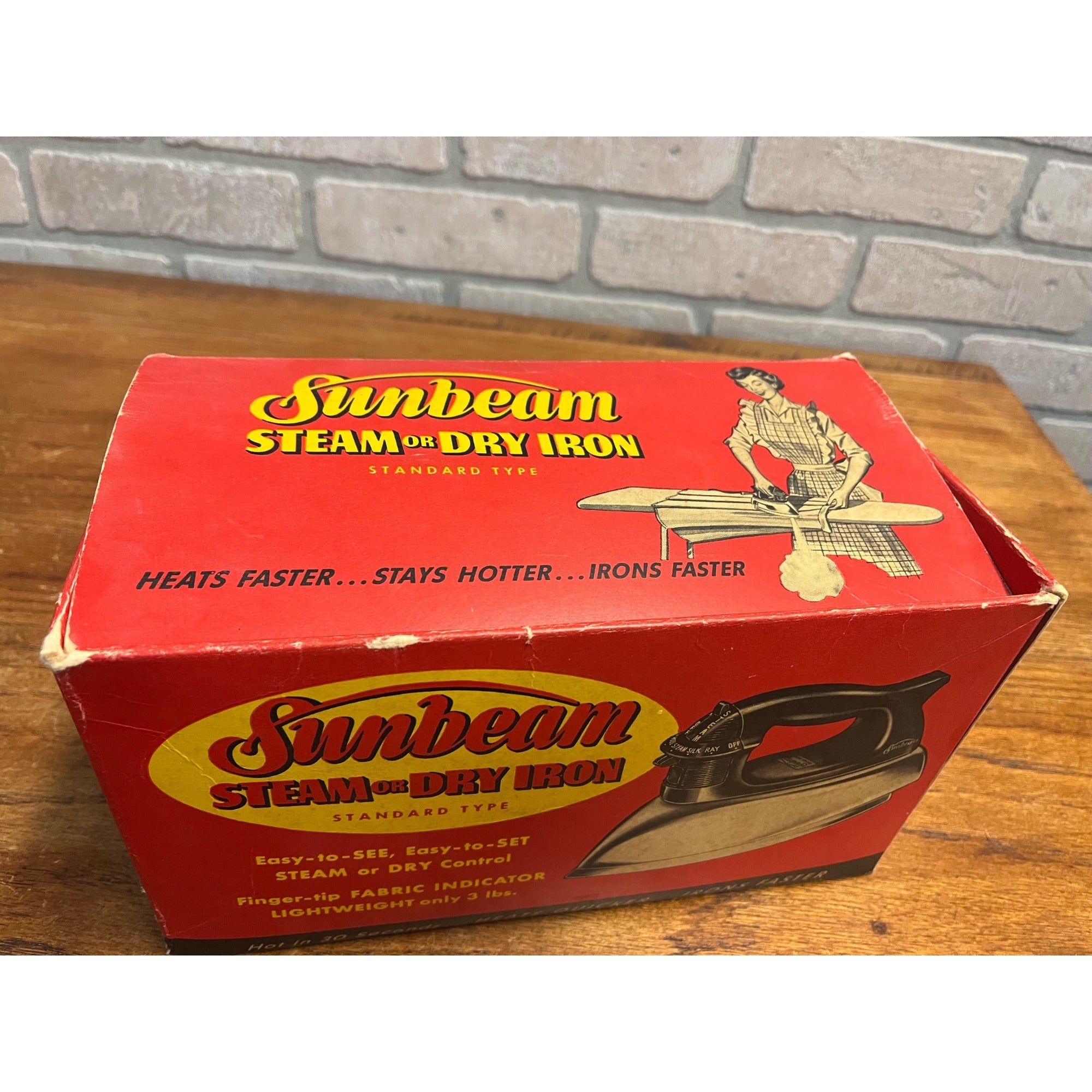 Vintage 1950s Sunbeam Ironmaster Model S4 Steam or Dry Iron ORIGINAL BOX ONLY