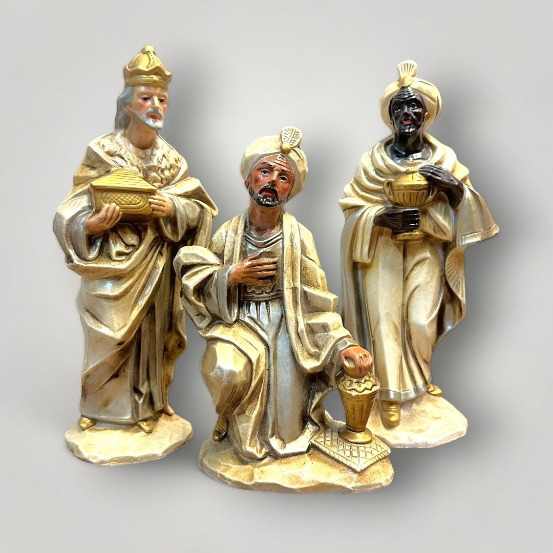 Vintage 1960s Three Wise Men Christmas Decor Figures Composition - RB Japan