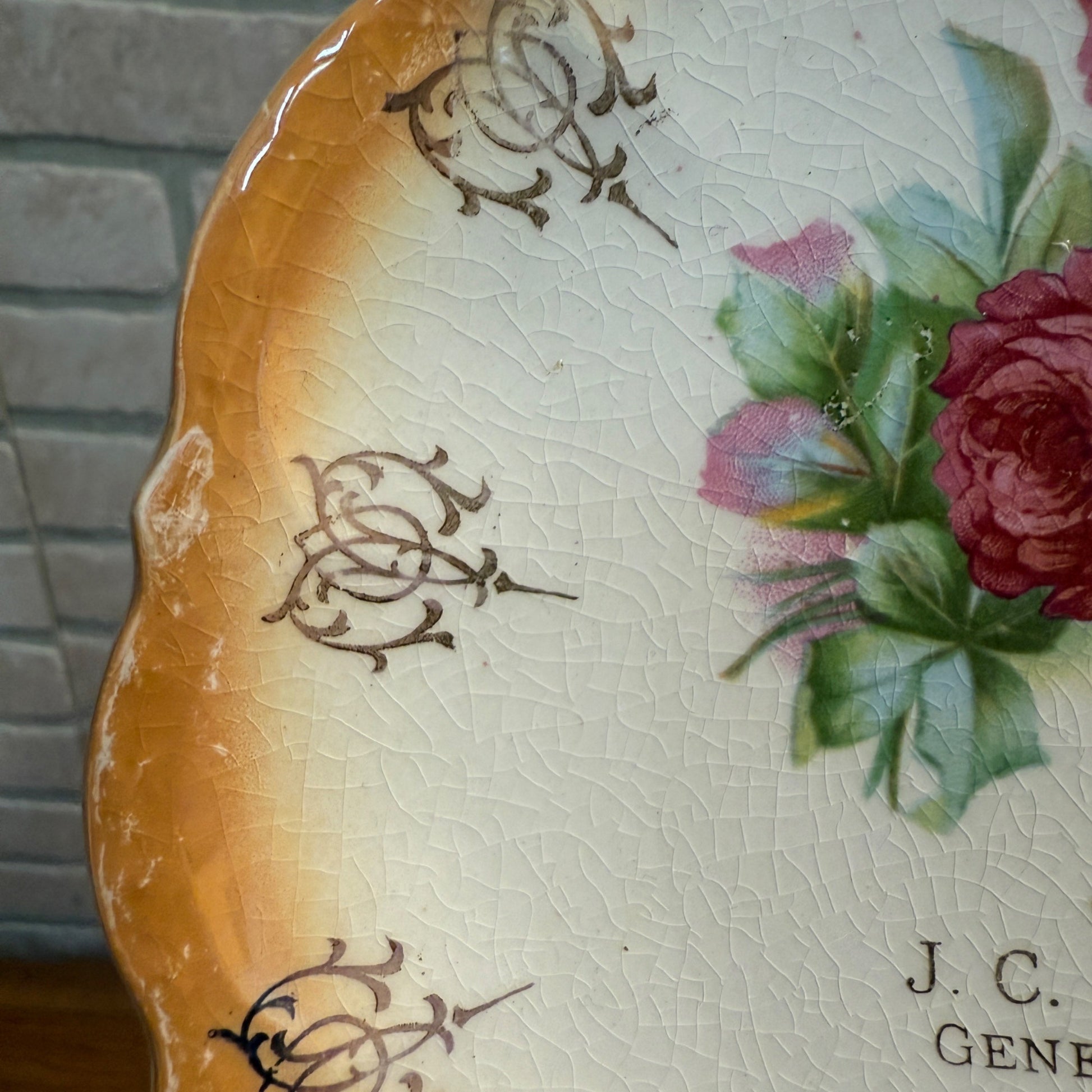 Vintage J.C. Wagner General Store Advertising Plate Dish West Bend Wisconsin