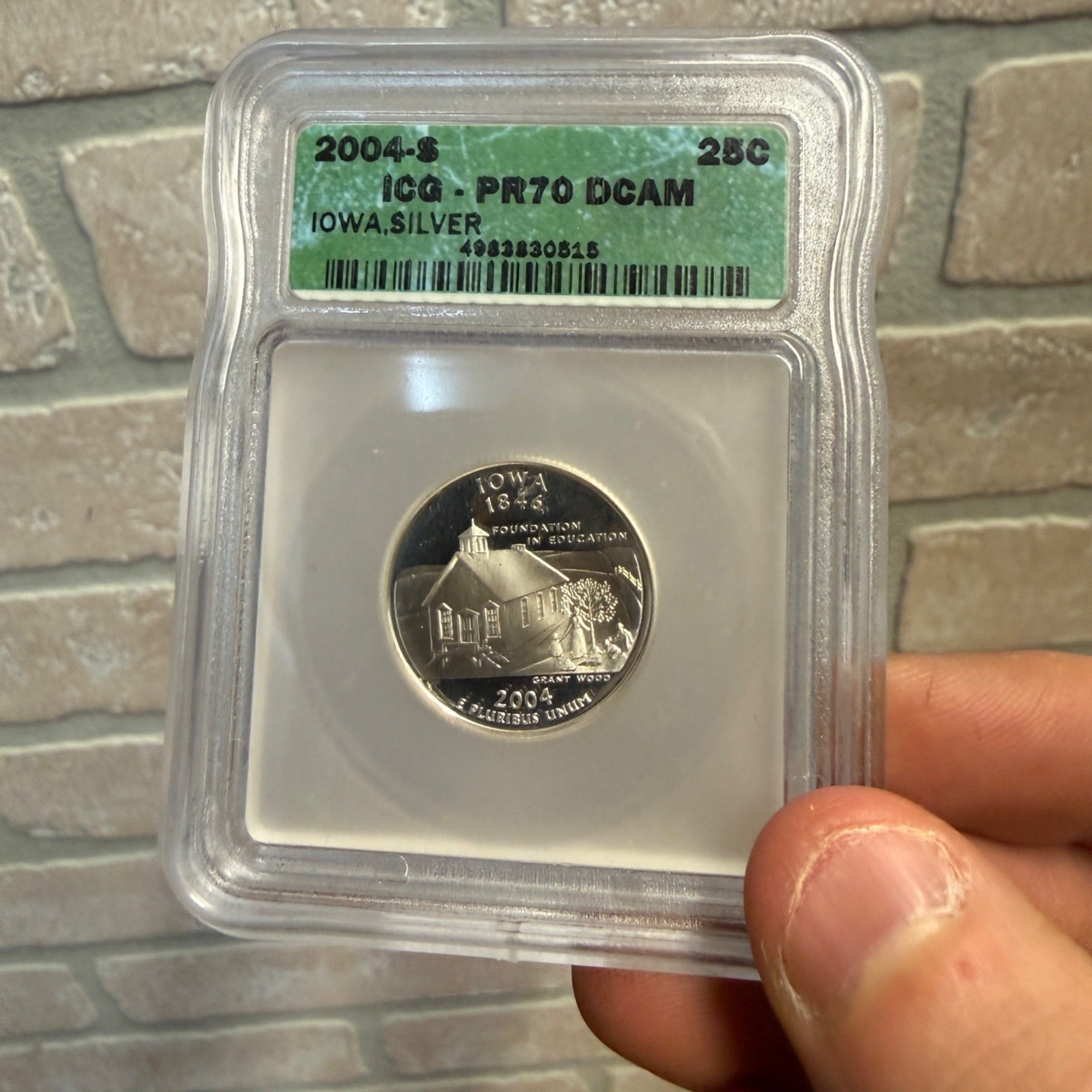 Certified ICG PR70 DCAM Silver Proof Quarter State  - Iowa 2004 S