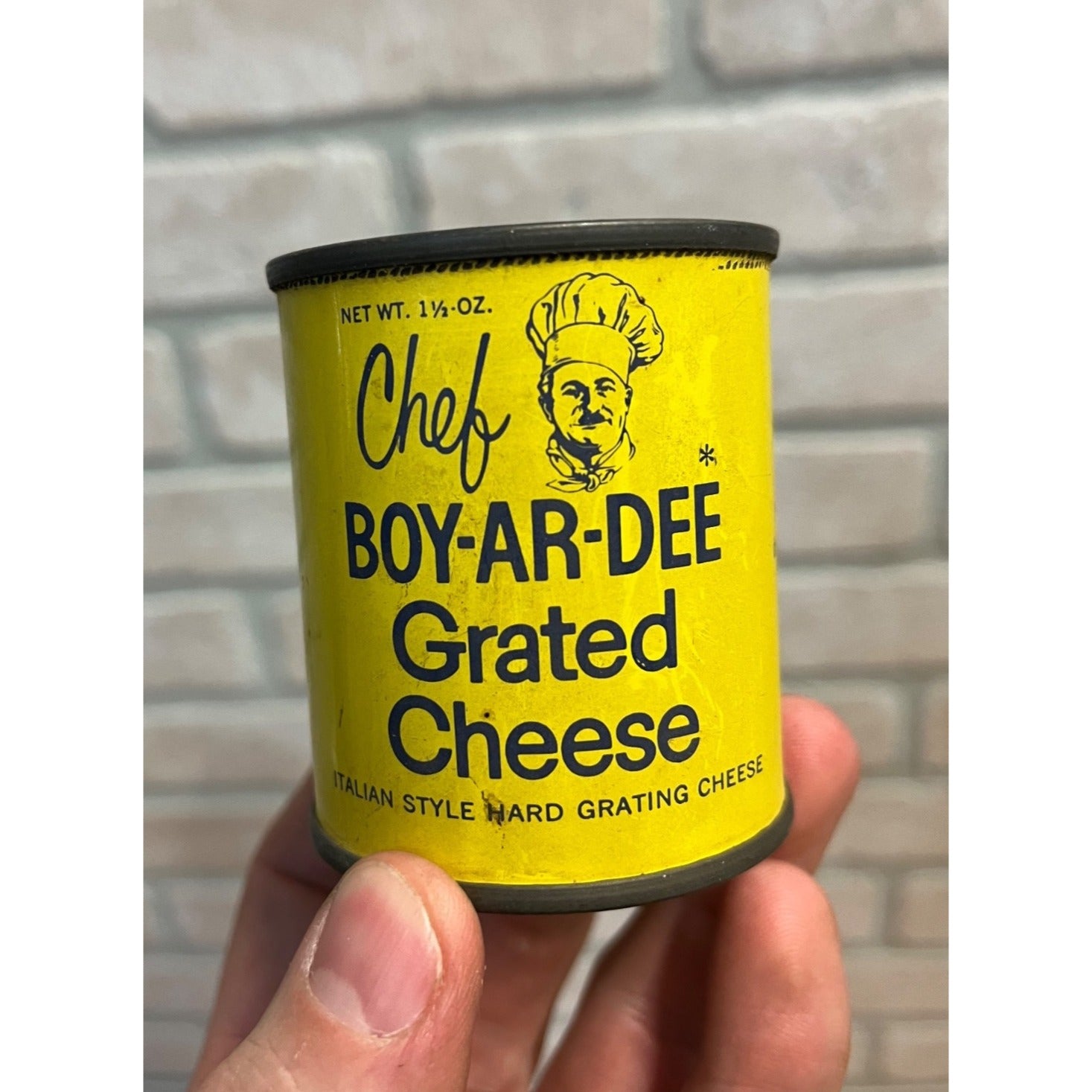 Vintage 1960s Chef Boyardee Grated Parmesan Cheese Can Italian Food Spaghetti