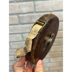 Antique Keuffel & Esser Dartmouth 100ft Cloth Tape Measure Leather Bound As-Is