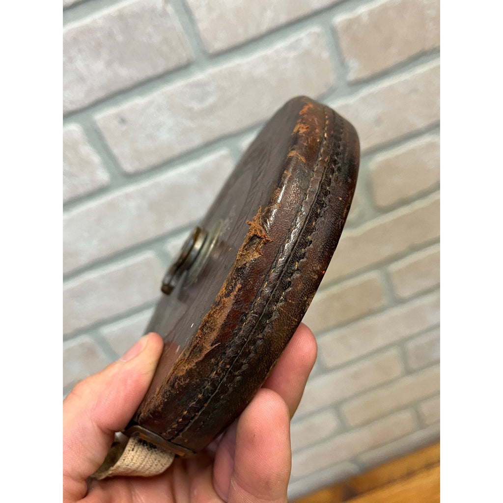 Antique Keuffel & Esser Dartmouth 100ft Cloth Tape Measure Leather Bound As-Is