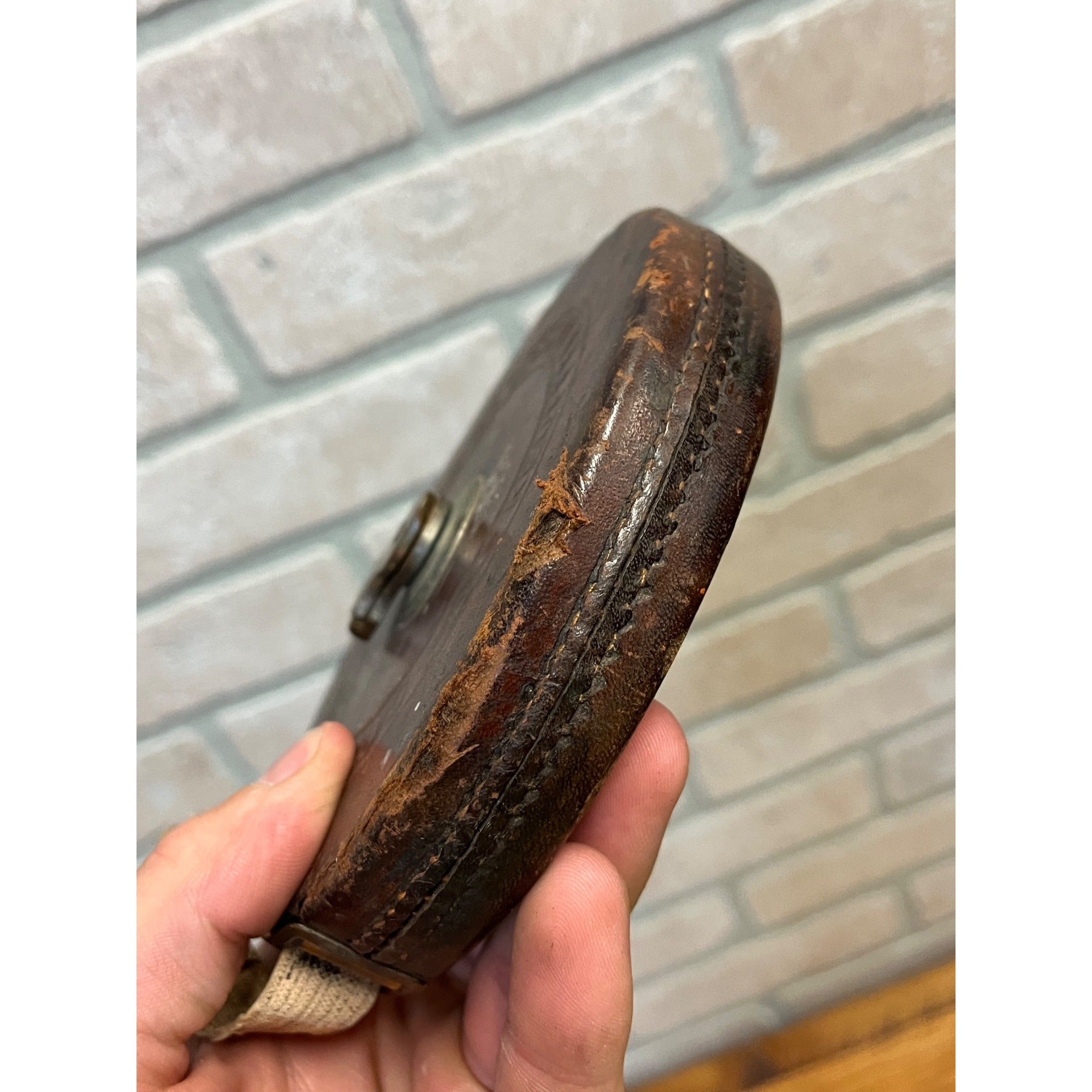 Antique Keuffel & Esser Dartmouth 100ft Cloth Tape Measure Leather Bound As-Is