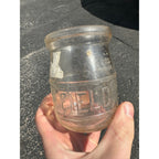 Vintage Sheffield Dairy Pint Embossed Glass Milk or Sour Cream Jar Bottle