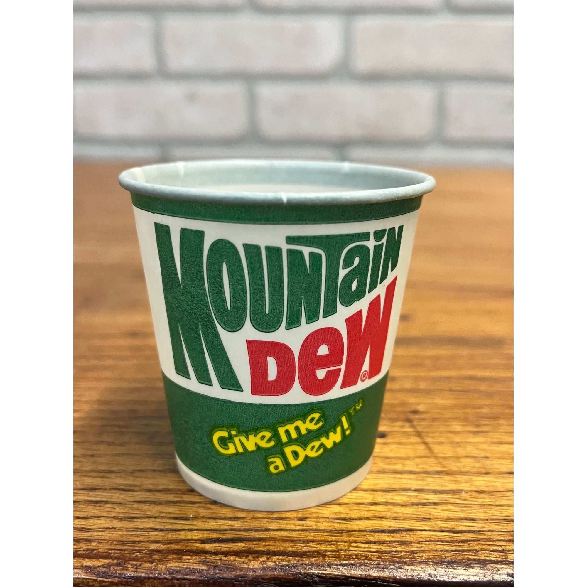 Mountain Dew Soda Wax Cup Sample Promo Give Me a Dew Pepsi