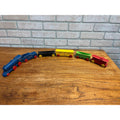 Vintage 1950s Strombecker Lines Railroad 6pc Wooden Toy Train Engine Set