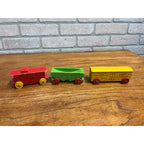 Vintage 1950s Strombecker Lines Railroad 6pc Wooden Toy Train Engine Set