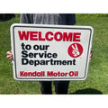 Vintage Kendall Motor Oil "Welcome" Embossed Sign Scioto Gas Service Station Garage