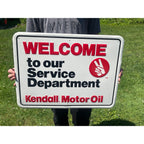 Vintage Kendall Motor Oil "Welcome" Embossed Sign Scioto Gas Service Station Garage