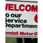 Vintage Kendall Motor Oil "Welcome" Embossed Sign Scioto Gas Service Station Garage