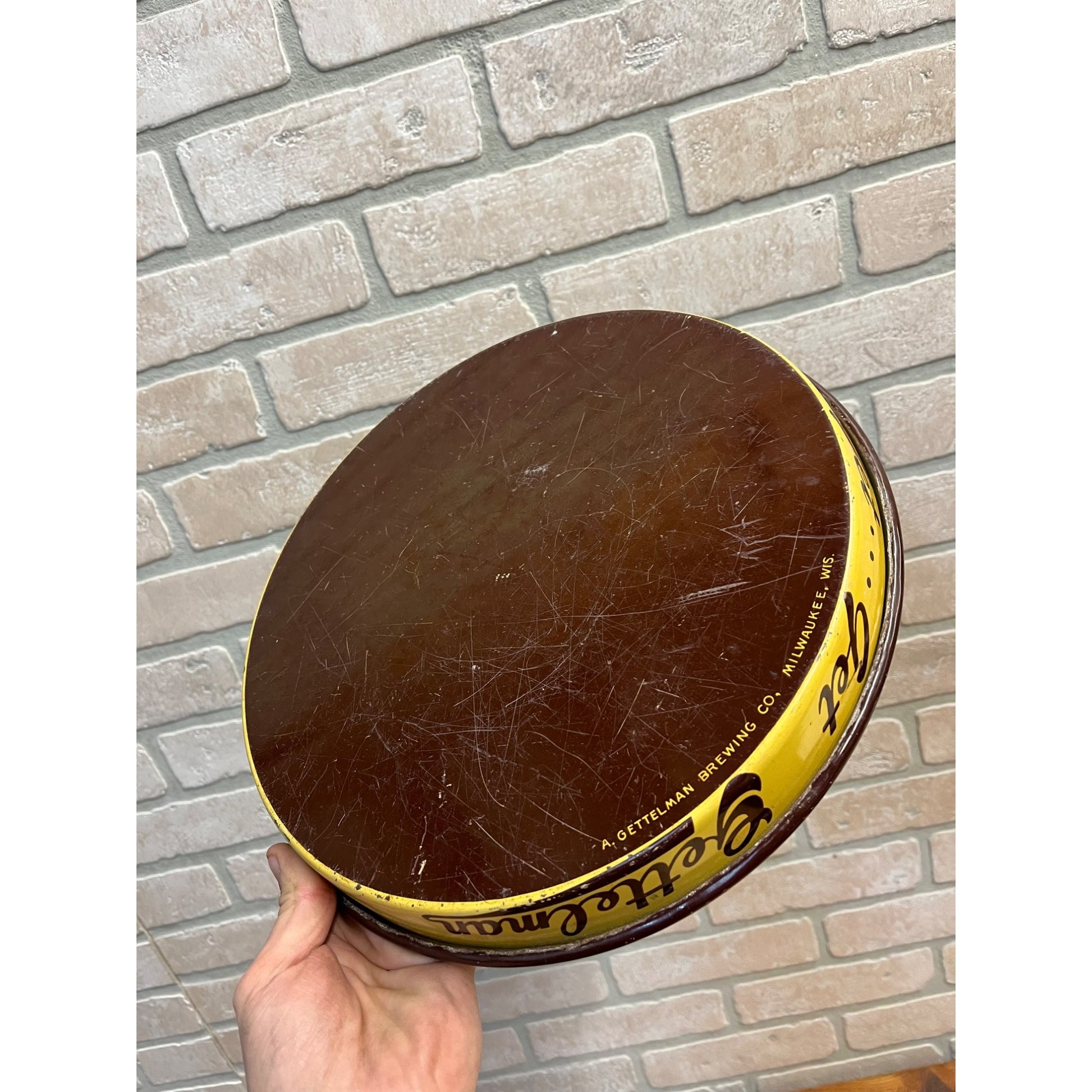 Vintage 1950s Gettelman Milwaukee Beer 12" Tray Advertising "Get...Get.."