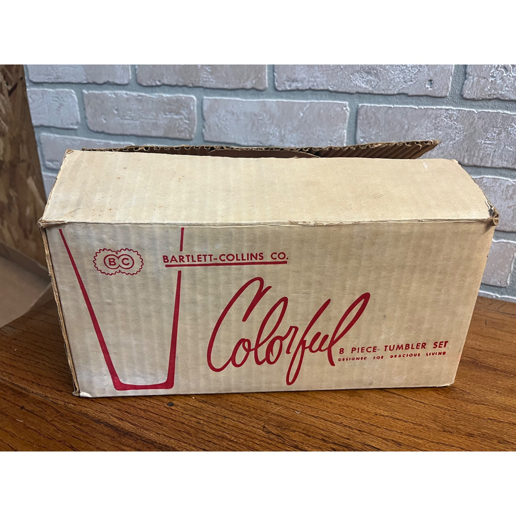 Vintage 1950s Walter's Beer Christmas Glasses Set of (8) w/ Box Eau Claire WI