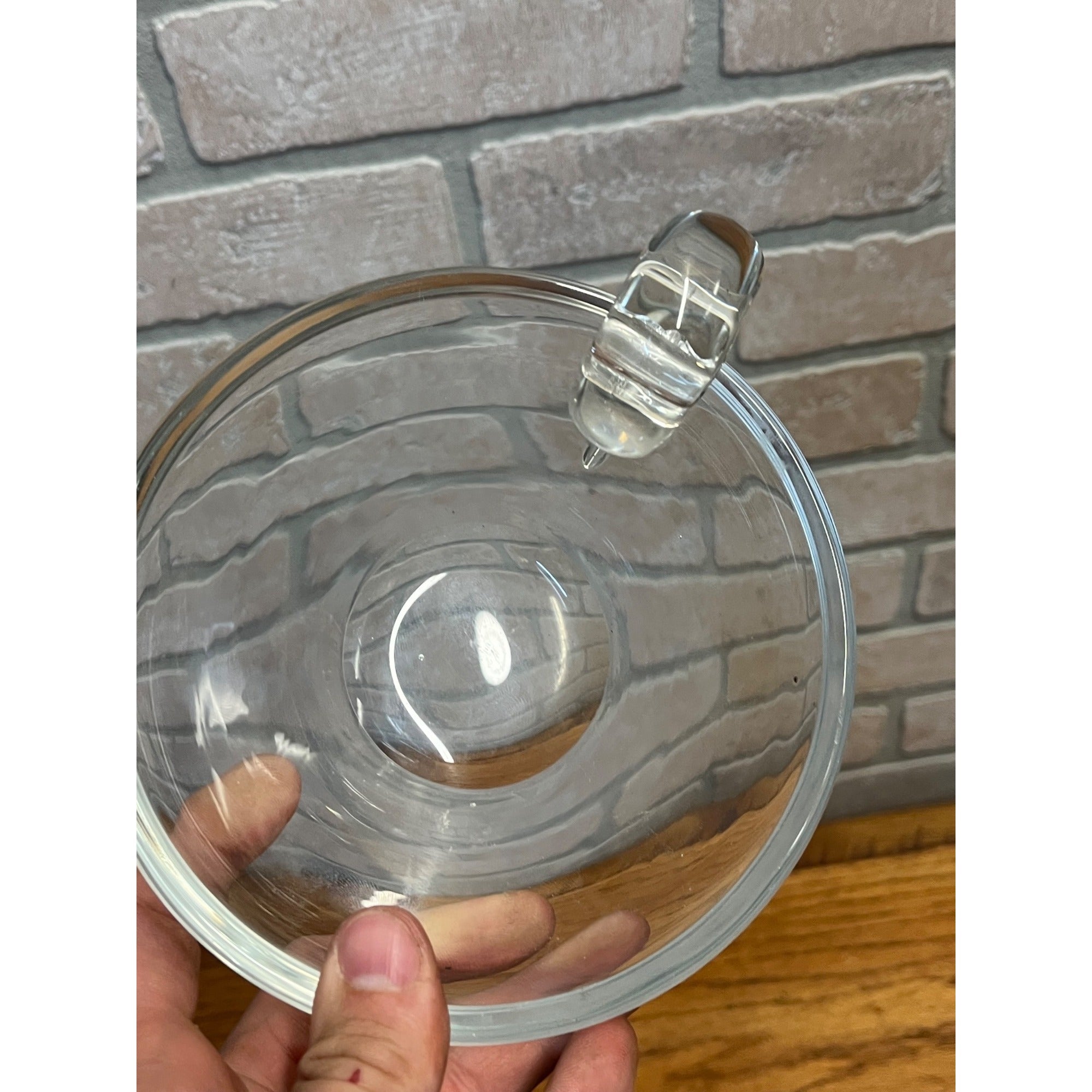 Steuben-Like Crystal Glass Bowl Snail Scroll Olive Dish Vintage 1940s Ashtray