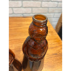Vintage Mrs Buttersworth Maple Syrup Amber Glass Bottles Lot (2) 10" & 11"