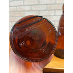 Vintage Mrs Buttersworth Maple Syrup Amber Glass Bottles Lot (2) 10" & 11"