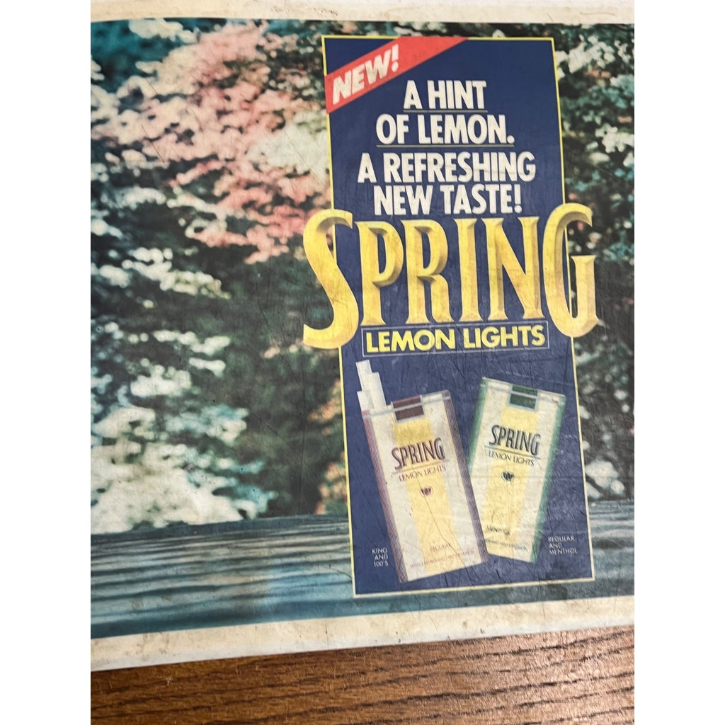 Vintage Spring Lemon Lights Cigarettes Advertising Countertop Place Mat