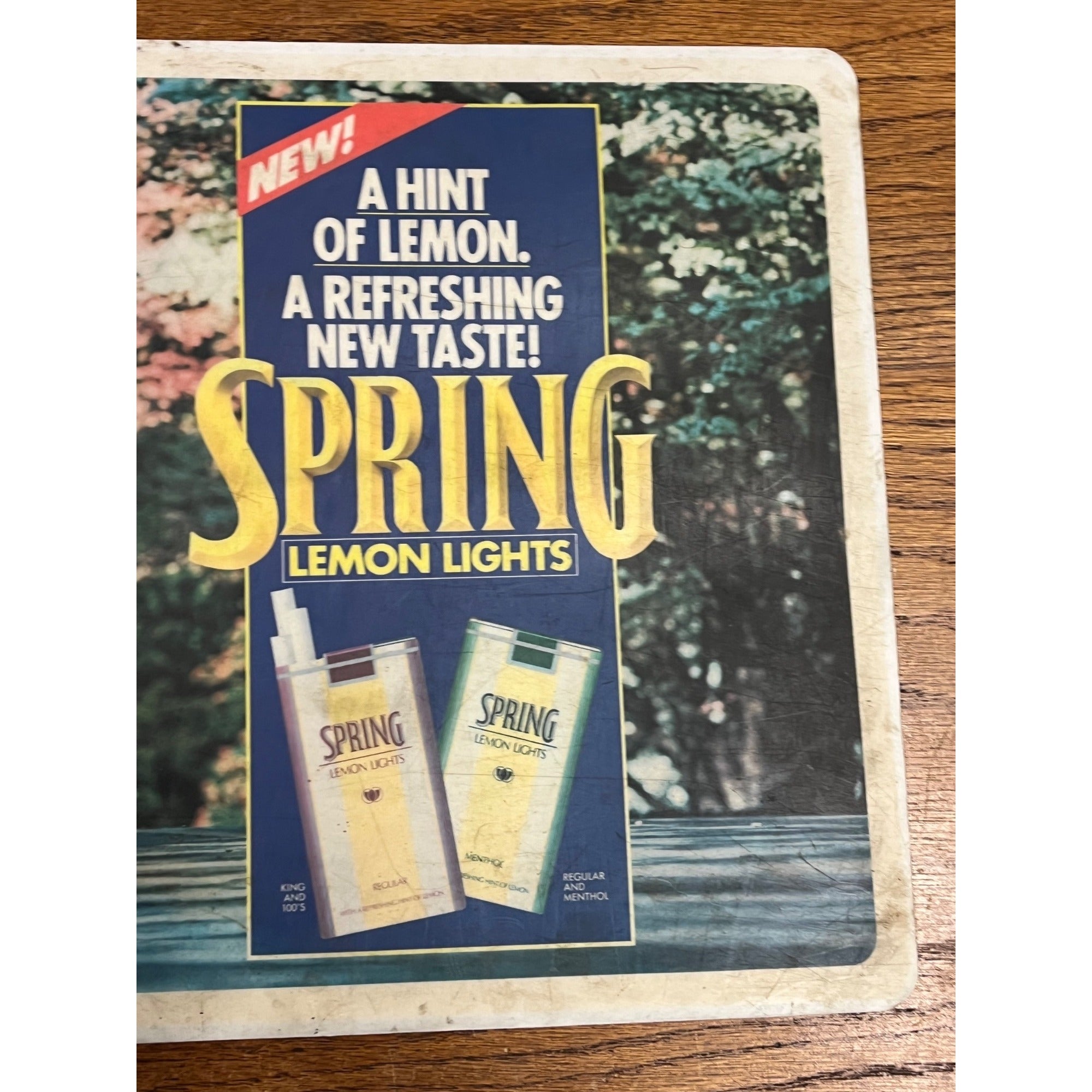 Vintage Spring Lemon Lights Cigarettes Advertising Countertop Place Mat