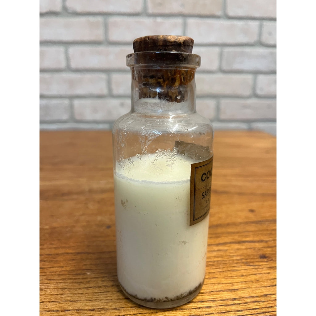 Antique 1900s Cocoanut Oil Sargent's Drug Store Chicago Glass Bottle w/ Label