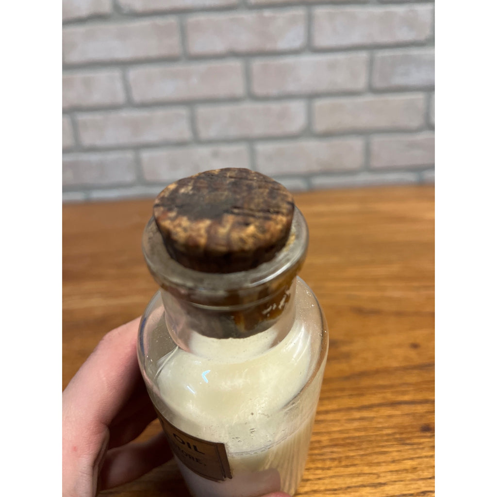 Antique 1900s Cocoanut Oil Sargent's Drug Store Chicago Glass Bottle w/ Label