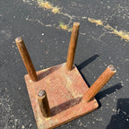 Antique Primitive 19th c. Milking Stool Farm Dairy Wooden AAFA Farmhouse 4-Leg 1800s Decor