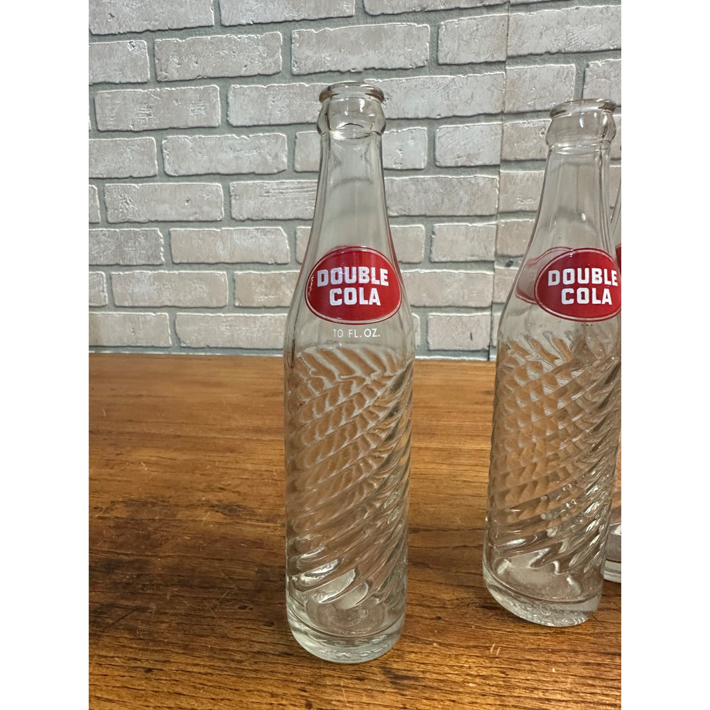 Vintage 1960s Double Cola ACL 10oz Soda Bottle Swirl