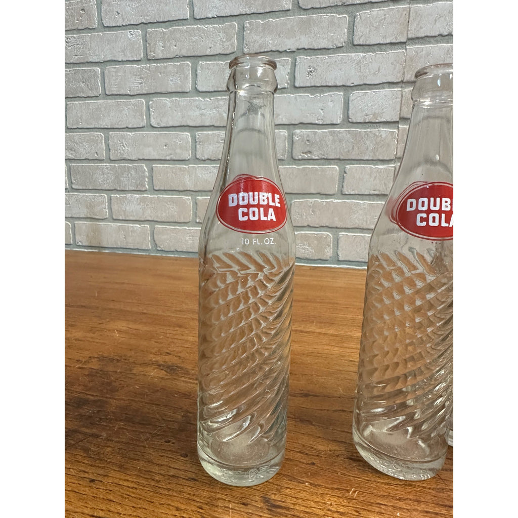 Vintage 1960s Double Cola ACL 10oz Soda Bottle Swirl