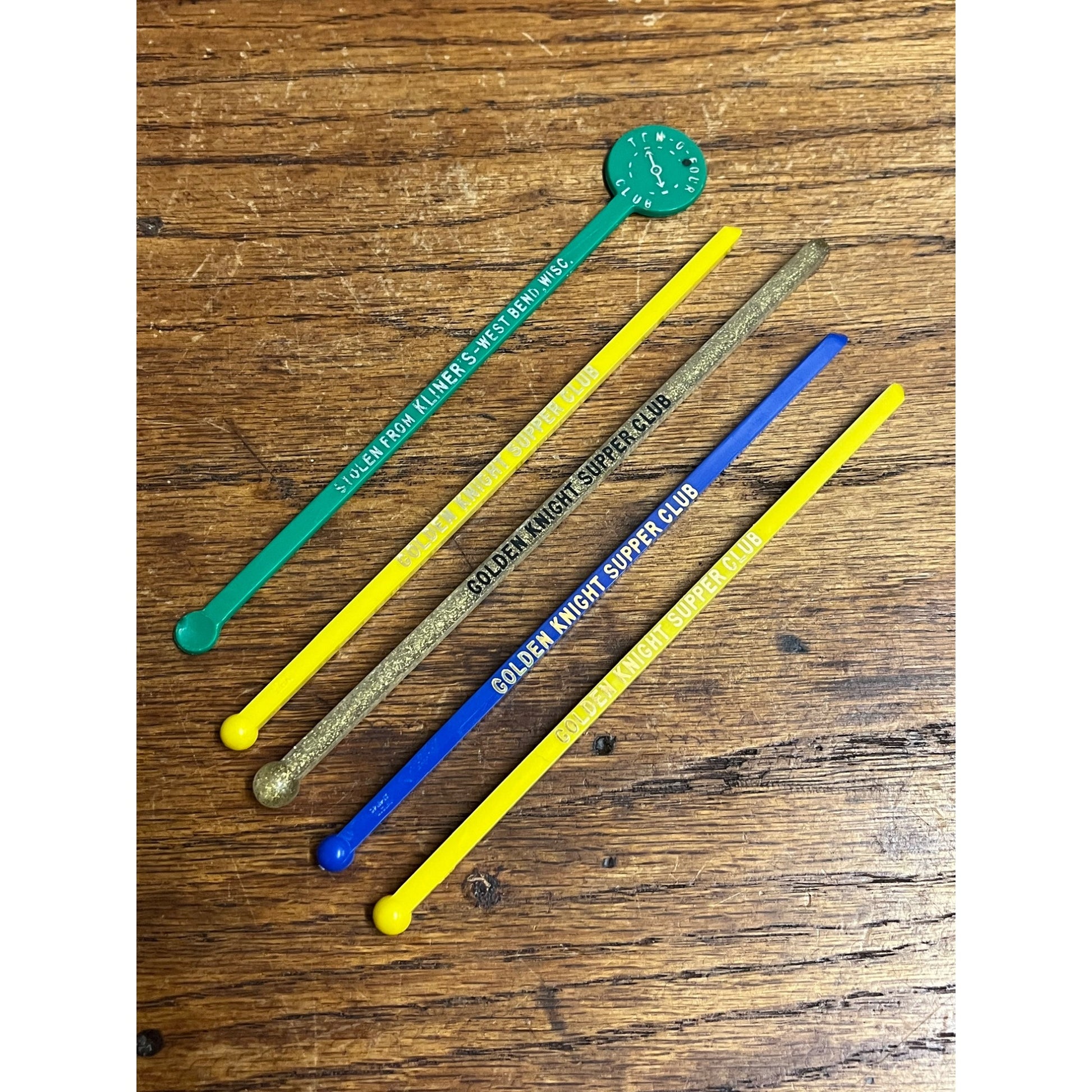 Vintage West Bend Wisconsin Stir Sticks Kliner's Bar Golden Knight Supper Club