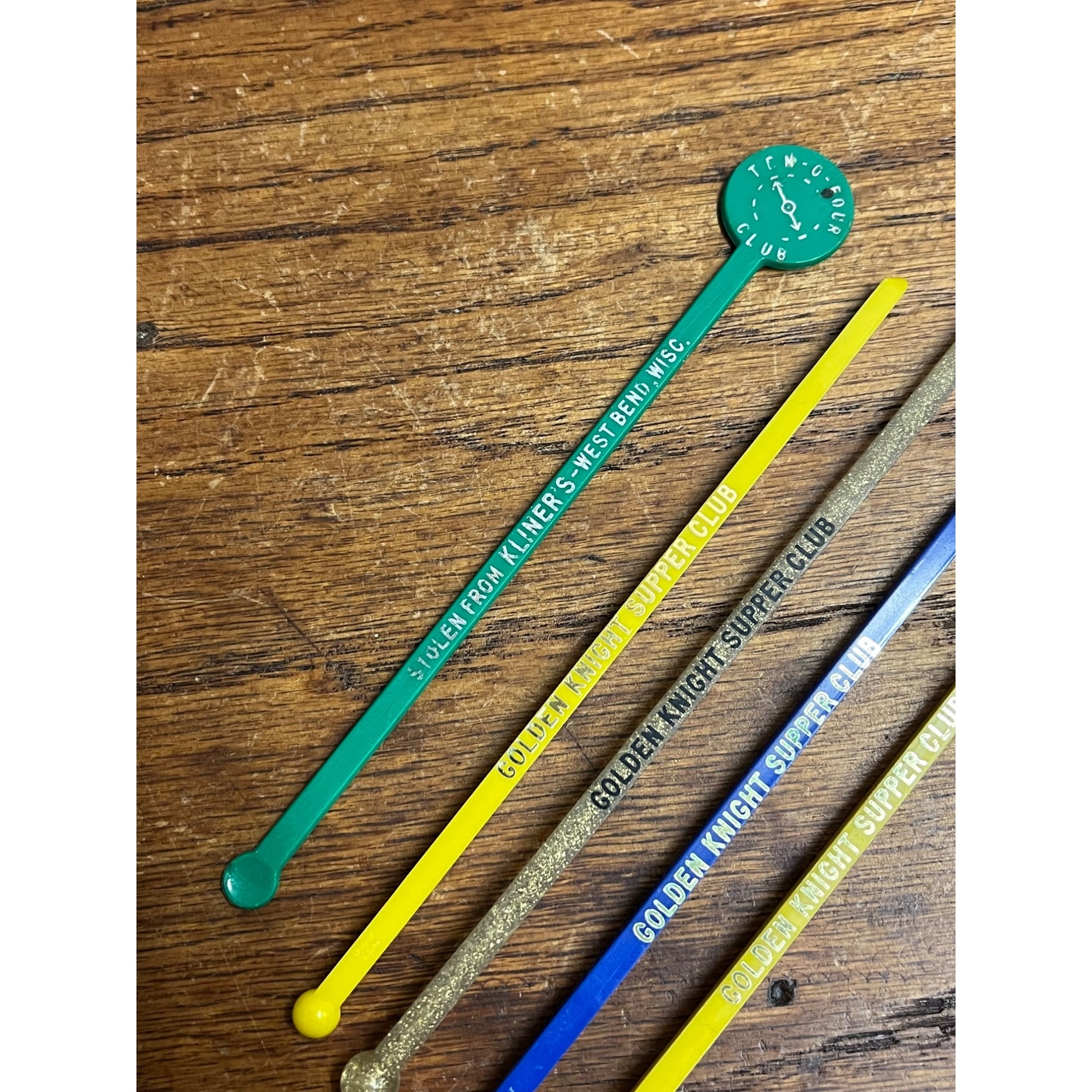 Vintage West Bend Wisconsin Stir Sticks Kliner's Bar Golden Knight Supper Club