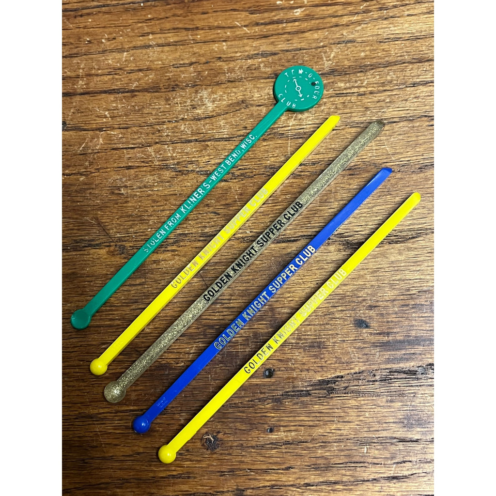 Vintage West Bend Wisconsin Stir Sticks Kliner's Bar Golden Knight Supper Club