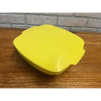 Vintage Yellow Pyrex Square Hostess 2.5 Quart Casserole Dish and Lid 525B Mid-Century Ovenware