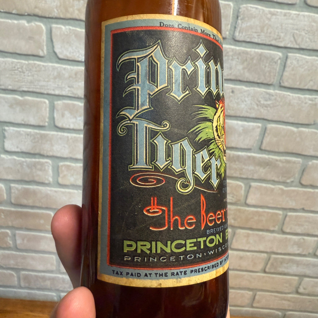 RARE Vintage Princeton Tiger Brew IRTP Label Bottle Wisconsin 12oz WI