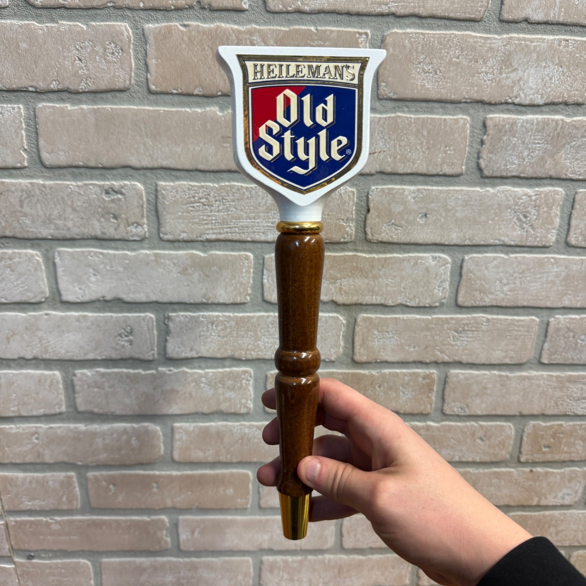 Old Style Double-Sided Beer Tap Handle Wooden White