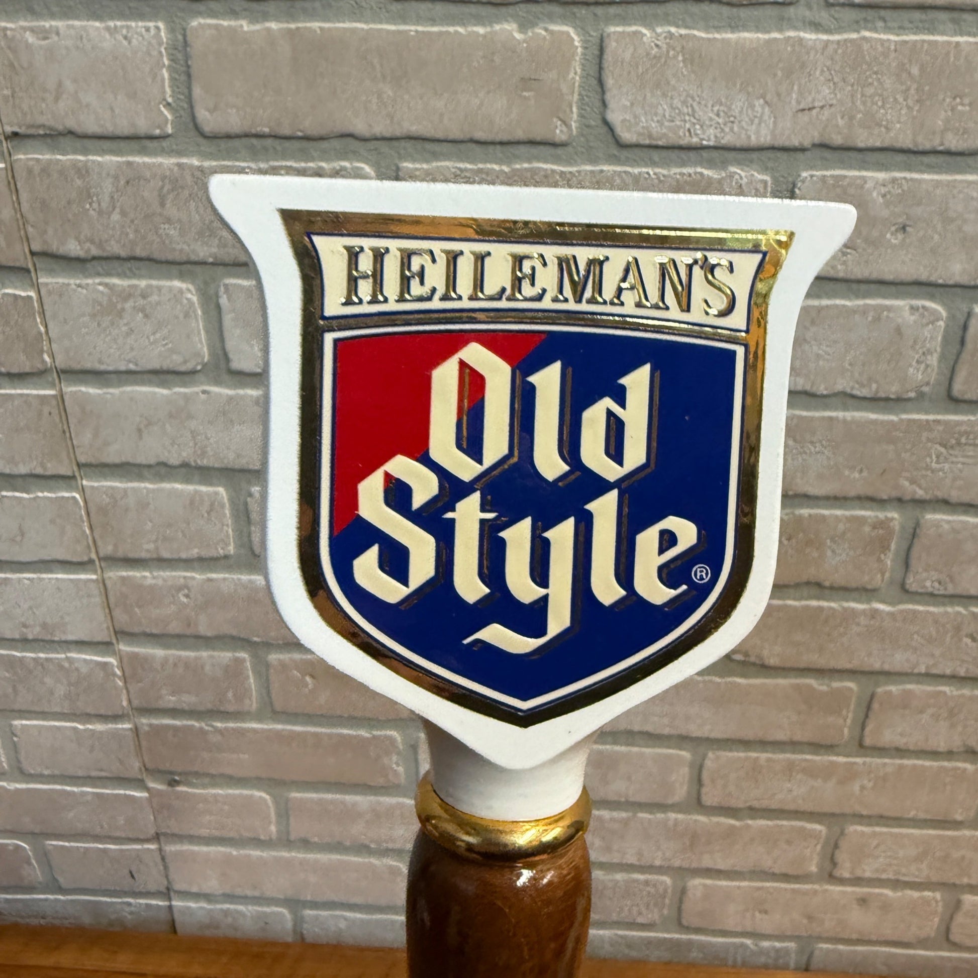 Old Style Double-Sided Beer Tap Handle Wooden White