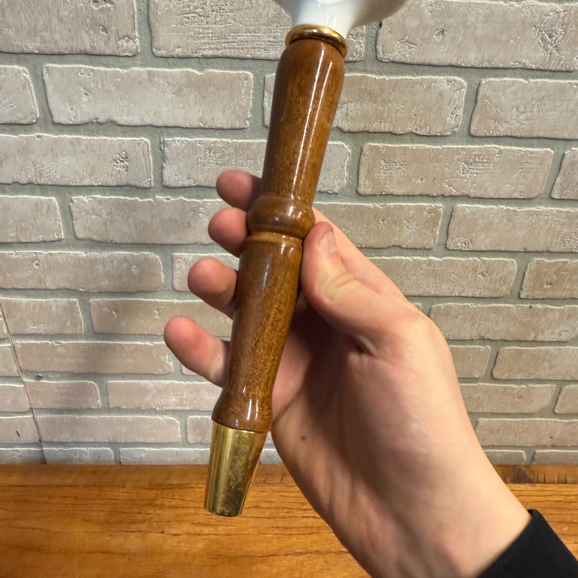 Old Style Double-Sided Beer Tap Handle Wooden White