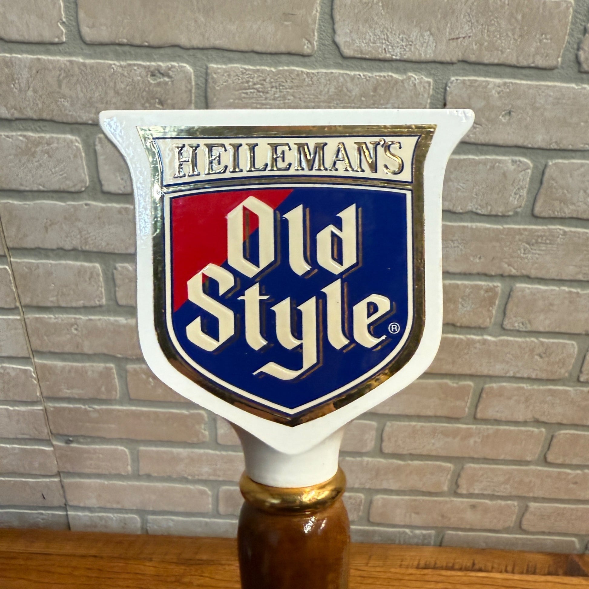 Old Style Double-Sided Beer Tap Handle Wooden White