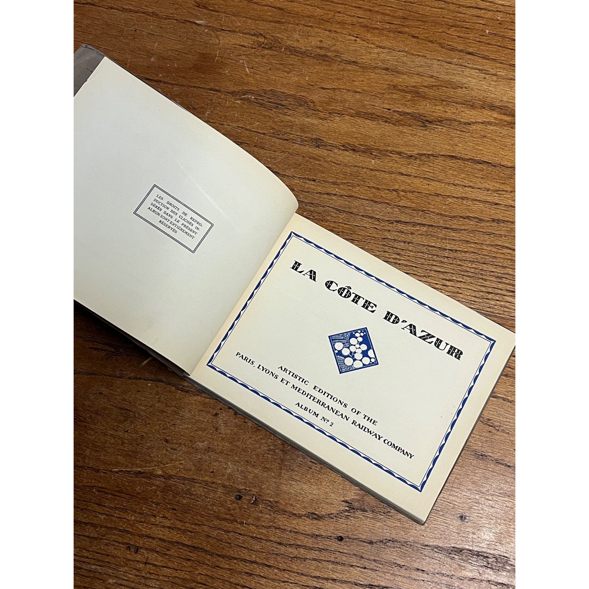 Vintage La Côte d'Azur Artistic Photos Paris Lyons Et Mediterrean Railway Album