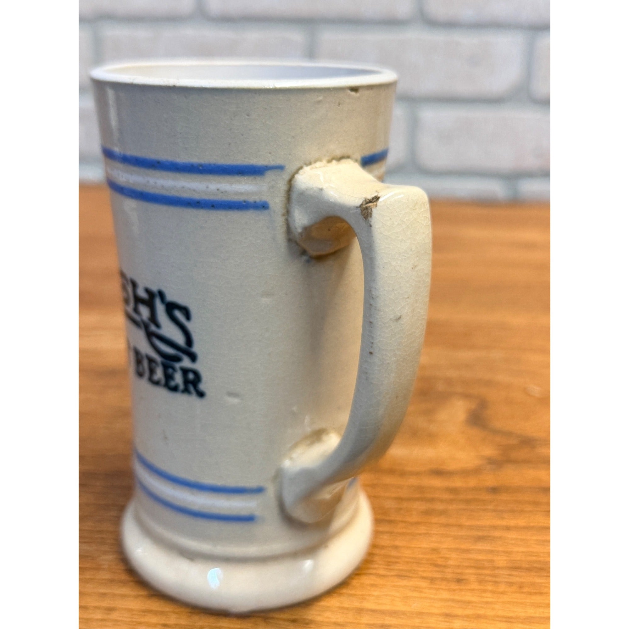 Early Lash's Root Beer Stoneware Advertising Mug 1900s 1920s Soda